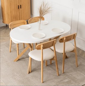 Stôl RENO 90–190 cm Biely/Dub