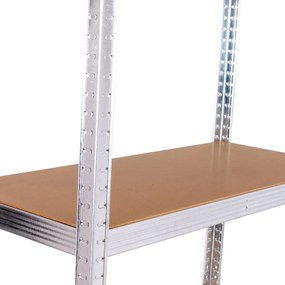 Kovový regál BestBerg BBMS-20 / 70 x 150 x 30 cm / 5 políc / strieborná/hnedá