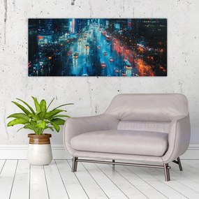 Obraz - Veľkomesto, olejomaľba (120x50 cm)