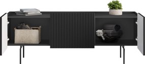 TV stolík Malmi 150 cm - čierny mat / čierna