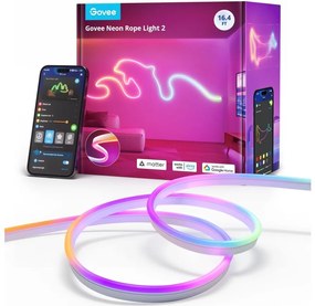 Govee - Neon 2 MATTER ohybný LED pásik 5m RGBIC Wi-Fi IP67