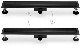 Nerezový lineárny odtok, 2v1, Berdsen, 80 cm | čierny