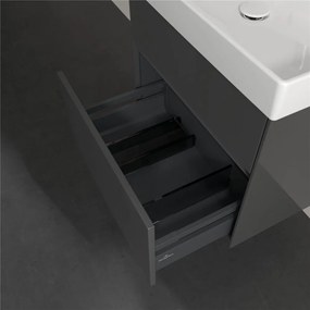 VILLEROY &amp; BOCH Collaro závesná skrinka pod umývadlo, 2 zásuvky, 604 x 444 x 546 mm, Glossy Grey, C00900FP