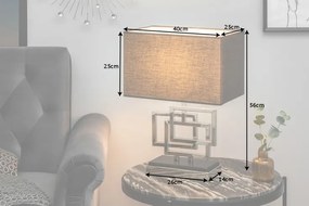 Stolná lampa Leonor 56cm strieborná
