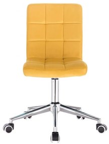 LuxuryForm DESIGN Stolička TOLEDO VELUR na striebornej podstave s kolieskami - žltá