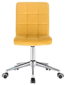 LuxuryForm DESIGN Stolička TOLEDO VELUR na striebornej podstave s kolieskami - žltá