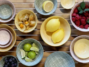 Žlté porcelánové misky - set 5ks