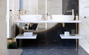 BISK Erga Madison, toaletná WC kefa na postavenie, biela-zlatý vzor, ERG-08145