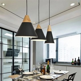 Toolight Toolight, závesná lampa 1xE27 Scandi A, čierna-hnedá, OSW-00146