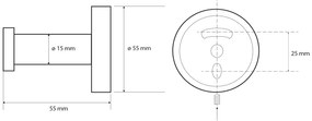 Sapho, X-ROUND E háčik rovný, chróm, XR203