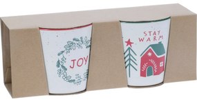 Súprava 2 kameninových hrnčekov Stay Warm/Joy 350 ml