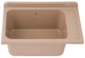 Gamma Selva, univerzálna plastová výlevka 58x38x26,7 cm + sifón, 1-komorová, béžová, GMA-KGS58-B