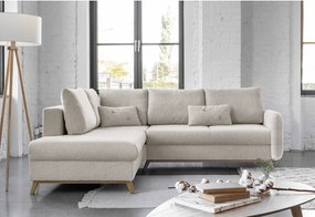 Béžová rozkladacia rohová pohovka Miuform Scandic Lagom L, ľavý roh