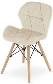 Set 4 zamatových kresiel LAGO - béžové
