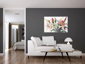 Obraz - Ľalia, ilustrácie (90x60 cm)