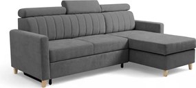 Rohová sedačka Vario s rozkladom univerzálna pravá/ľavá - sivý šenil Wind 89