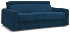 Tmavomodrá menčestrová rozkladacia pohovka 195 cm Monaco – Bobochic Paris