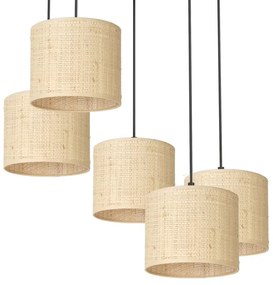 Luster na lanku RATTAN 5xE27/60W/230V ratan