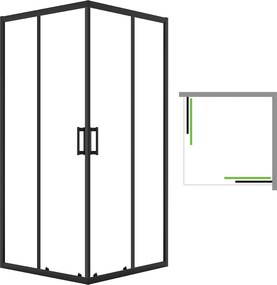 Laveo Štvorcový sprchový kút Desna 90x90 cm - JKD_796K, čierna