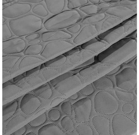Sivý prehoz na posteľ so vzorom STONE 220x240 cm