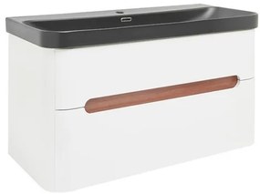 Kúpeľňová skrinka s umývadlom SAT Fusion 97,5x53x45 cm biela matná SATFUSION2100WBKM, 1 ks