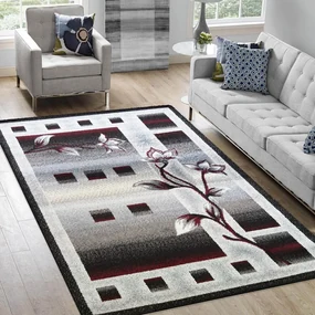 Moderný koberec do obývačky s motívom kvetov Šírka: 80 cm | Dĺžka: 150 cm