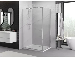 Mexen Exo, sprchovací kút s krídlovými dverami 130 x 85 cm, 6mm číre sklo, chrómový profil, 819-130-085-01-00