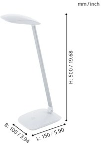 Eglo 95695 - LED stolná lampa CAJERO 1xLED/4,5W/12V/230V