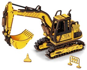 Robotime Rokr 3D dřevěné puzzle Bagr 395 ks