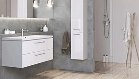 Cersanit Lara Como 80, závesná skrinka + keramické umývadlo, 794x447x460 mm, biela lesklá, S801-149-DSM