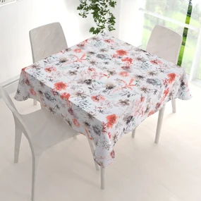 Biante Dekoračný štvorcový obrus Leona LN-139 Červené a hnedé akvarelové kvety 50x50 cm