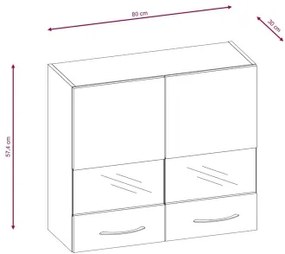 Kuchynská linka VALERIA 180 cm dub sonoma/hnedá