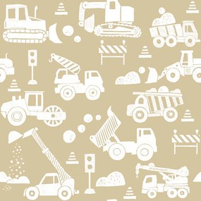 Tapeta stavebnej hry béžová 280x100 cm