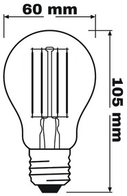 LED žiarovka E27 A60 7,5W = 75W 1055lm 2700K Warm 300° Filament OSRAM STAR