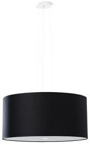 Závesné svietidlo Otto, 1x čierne textilné tienidlo, (biele sklo), (fi 50 cm)