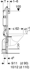 BPS-koupelny Podomietkový modul Geberit DuoFix s WC misou PEAK-MTB-GL-RIM-02 + ovládacie tlačidlo Delta 50 čierna mat