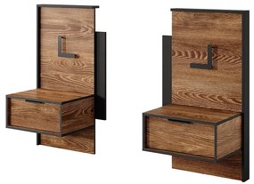 Nočné stolíky MILTON 2 kusy Gaštan/antracit