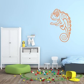 Veselá Stena Samolepka Kúzelný chameleón Farba: oranžová, Veľkosť: 80 x 126 cm