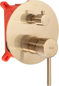 Rea Lungo, podomietková sprchová sada s vaňovou výlevkou + BOX, zlatá matná, REA-P6609