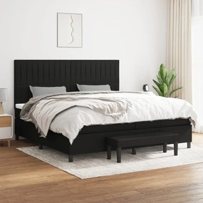 Boxspring posteľ s matracom čierna 200x200 cm látka 3136783