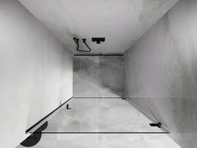 Mexen, Mexen Lunar-B Otočné pravé sprchové dvere 90 cm, transparentné, čierne - 832-090-000-70-00-P