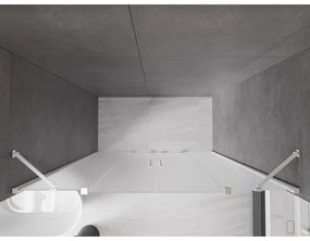 Mexen Velar Duo, posuvné sprchové dvere do otvoru 180 cm, 8mm sklo námraza, biela matná, 871-180-000-32-20