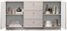 Komoda Lorini 150 cm na sokli - kašmírová / zlaté úchytky G