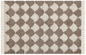 Bavlnený koberec 140 x 200 cm hnedá/béžová SINOP Beliani