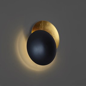 Moderné nástenné svietidlo čierne so zlatou farbou 34,5 cm 2-svetlá - Sunrise