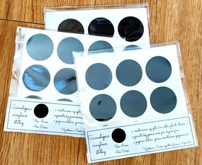 Sada štítkov / nálepiek, štítok čierny "KOLEČKO" - 13 ks Farba: biela