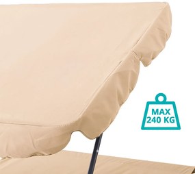 Lehátko pre dve osoby so strieškou- Béžové