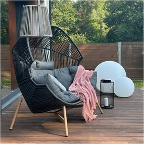 MI Dvojité ratanové kreslo HOLAND čierne