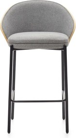 Sivá/v prírodnej farbe barová stolička (výška sedadla 65 cm) Eamy – Kave Home