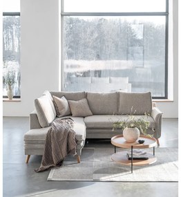 Béžová rozkladacia rohová pohovka (ľavý roh) Charming Charlie – Miuform